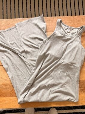 Athleta Signature Rib Maxi Dress - grey heather